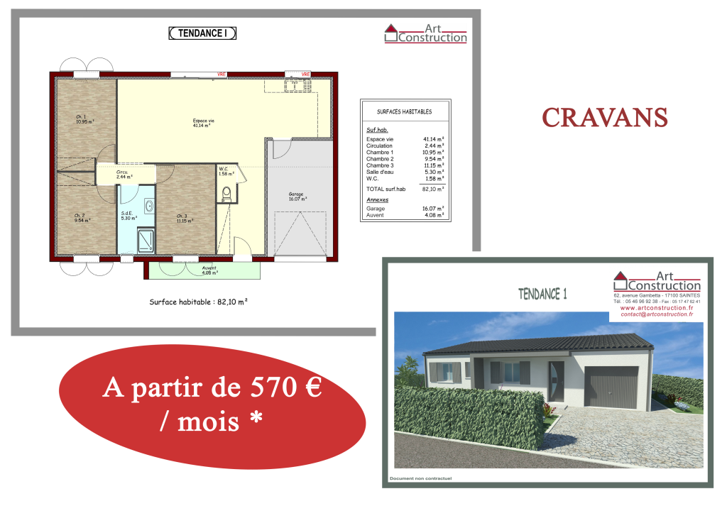 plan de maison par Art Construction en Charente Maritime